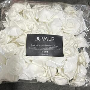 Foam Flowers Bulk Artificial Roses Crafts 3.5cm 1.38in White 100 PCS Decor DIY